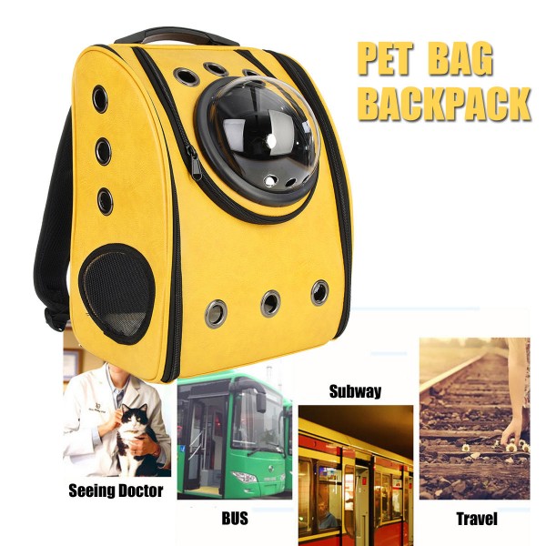 Astronaut Capsule Breathable Pet Puppy Cat Travel Bag Space Carrier Bag  - Pink