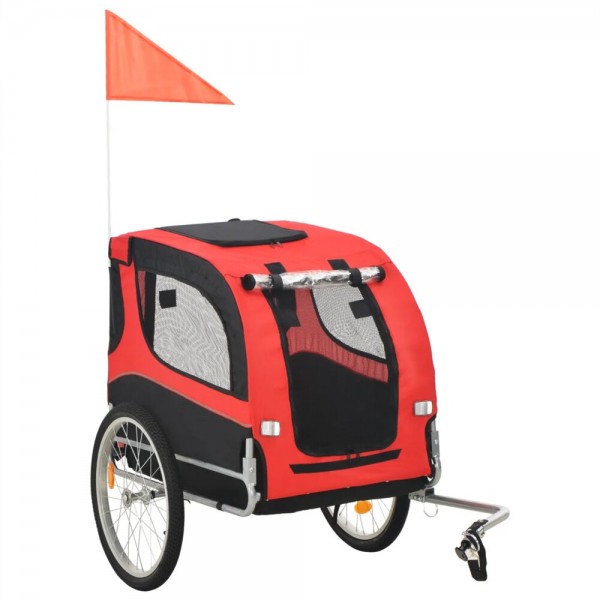 [EU] Pet Bike Trailer 91765 Dog Carrier for Dogs and Pets with Durable Frame Breathable Protective Net Pet Cart, Easy Assembly, 