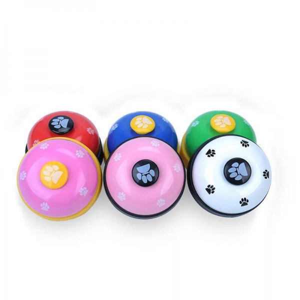 Pet Press Jingle Dog Cat Trainer Pet Intelligence Toy Footprints Press Bells Dog Paw Prints Ringer - Red