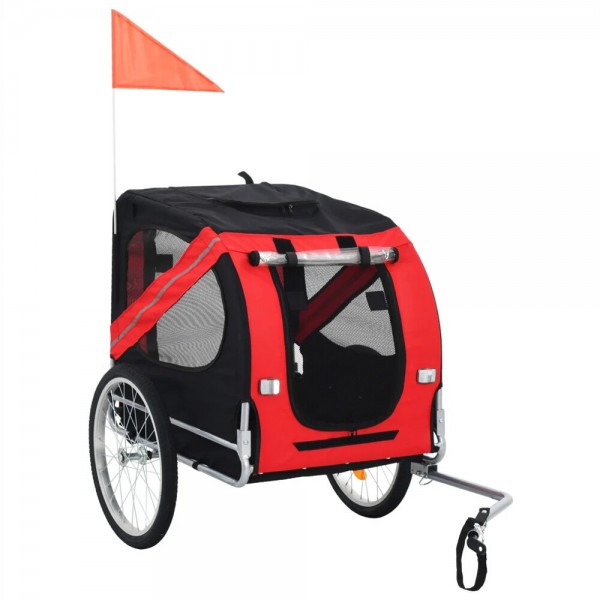 [EU] Pet Bike Trailer 91766 Dog Carrier for Dogs and Pets with Durable Frame Breathable Protective Net Pet Cart, Easy Assembly