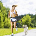 Adjustable Dog Waist Belt Elastic Reflective Pet Leash Jogging Metal D-ring Rope Puppy Supplies - Orange
