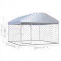 [EU Direct]  Outdoor Dog Kennel 144493 Puppy Heavy Duty Cage Galvanized Steel Frame Fence Playpen Exercise Pen Chicken Coo