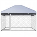[EU Direct]  Outdoor Dog Kennel 144493 Puppy Heavy Duty Cage Galvanized Steel Frame Fence Playpen Exercise Pen Chicken Coo