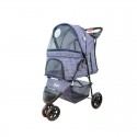 Pet Supplies Three Wheeles Folding Pet Cart Cat Dog Outdoor Travel Stroller Easy To Carry Cart - Pink