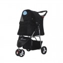 Pet Supplies Three Wheeles Folding Pet Cart Cat Dog Outdoor Travel Stroller Easy To Carry Cart - Pink