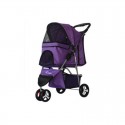 Pet Supplies Three Wheeles Folding Pet Cart Cat Dog Outdoor Travel Stroller Easy To Carry Cart - Pink