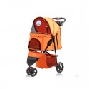 Pet Supplies Three Wheeles Folding Pet Cart Cat Dog Outdoor Travel Stroller Easy To Carry Cart - Pink