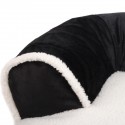 S/M/L Soft PP Cotton Pet Bed Sofa Dog Puppy Winter Warm Mat Kennel Cat Litter Pet Supplies With Pillow - Black M