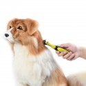 3 in 1 Dual Sided Dog Cat Hair Fur Shedding Trimmer Stainless Steel Grooming Dematting Rake Comb Brush - Purple