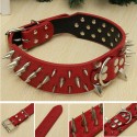 XL Spiked Studded Leather Pet Bulldog Dog Mastiff Heavy Collar - Green