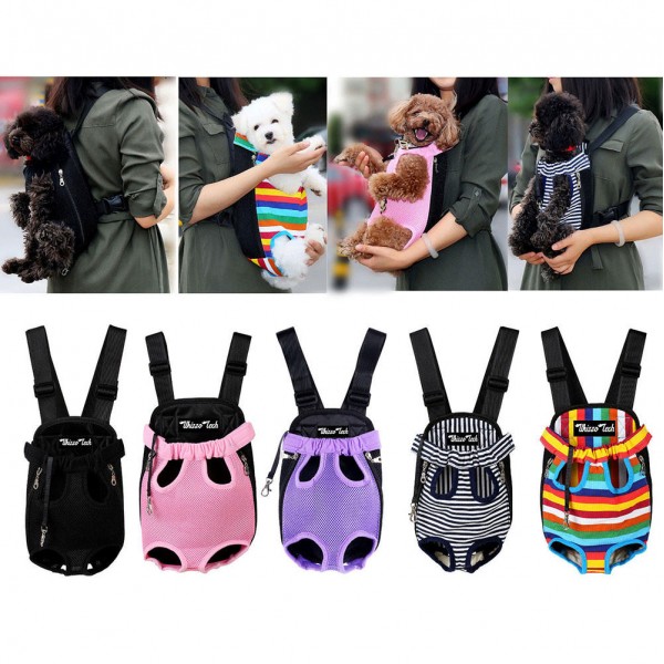 Multicolor Pet Carrying Backpack Pet Outdoor Chest Bag Travel Portable Backpack - S #02
