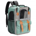 Pet Travel Carrier Backpack 20lbs Cat Dog Foldable Back Bag with Removable Mat Puppy Supplies - Green