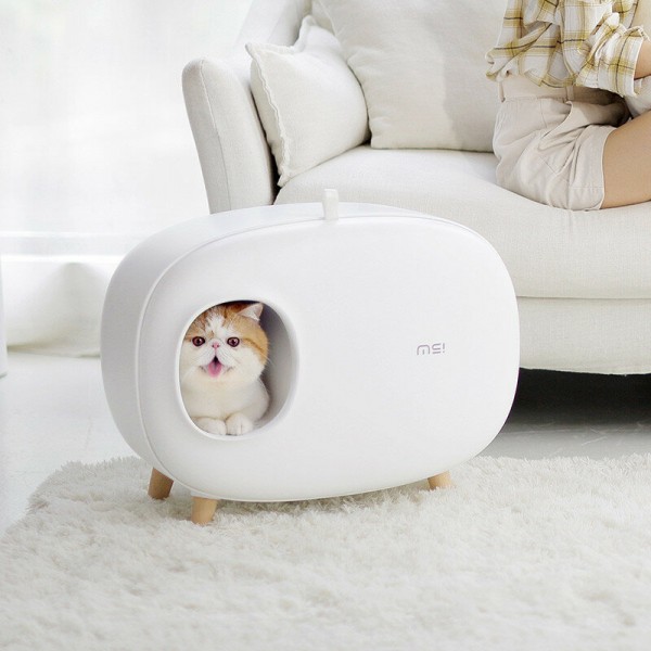 MS Cat Litter Box Fully Enclosed Large Space Toilet Training Anti Splash Deodorant Potty for Pet Supplies Bedpen -  Pink