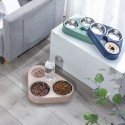 500ML 3 in 1 Dog Feeder Bowl With Dog Water Bottle Cat Automatic Drinking Bowl Cat Food Bowl Pet Stainless Steel Double 3 Bowls 