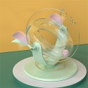 Cat Roller Coaster Toy Interactive Round Shape Toy 360° Rotation Toy with Ringing Bell Non-slip Design for Cats - White