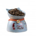 Special Design Cute Lucky Cat Shape Pet Food Bowl Raised Ceramics Pink Cat Bowl Food Feeder for Small Dog Pet Accessories - Whit