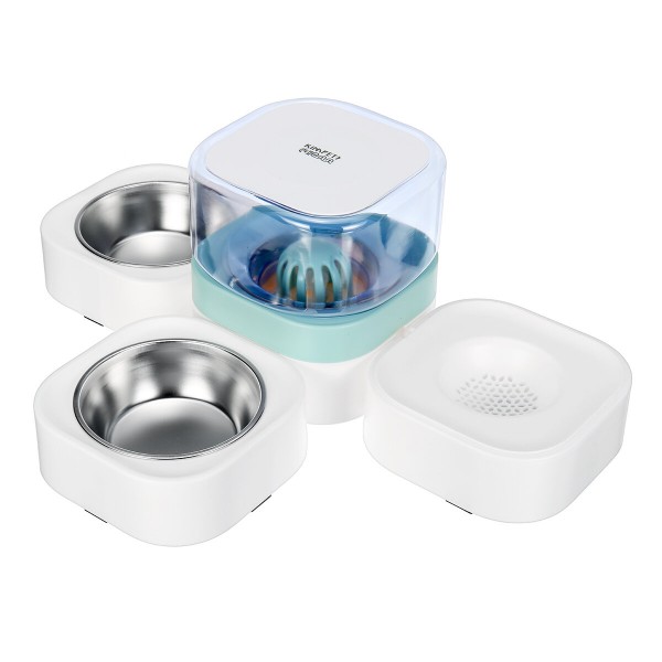 1.8L Pet Bowls Food Automatic Feeder Fountain Water Drinking for Cat Dog Pet Feeding Container Pet Supplies - Green Single bowl