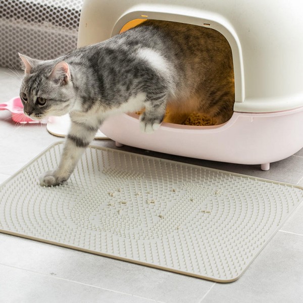 Jordan&amp;Judy JJ-PE0014 Cat Litter Pad Silicone Material Waterproof White Pet Mat From  - Gray
