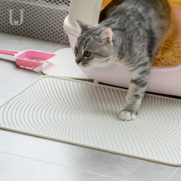 Jordan&amp;Judy JJ-PE0014 Cat Litter Pad Silicone Material Waterproof White Pet Mat From  - Gray