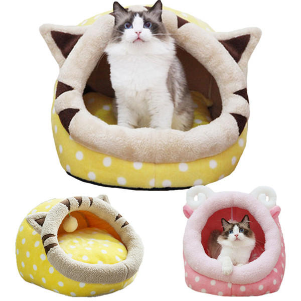 Cute Animal Design Comfortable Indoor House Bed Pet Dog Cat Nests Pad Soft Fleece Bed - Type B