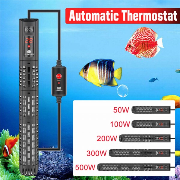 50/100/200/300/500W 18-34℃ Tank Fish Automatic Thermostat Digital Display Aquarium Accessories - 100W AU Plug