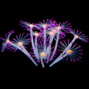 Silicone Glowing Artificial Fish Tank Aquarium Coral Plants Ornament Underwater Pets Decor - Pink