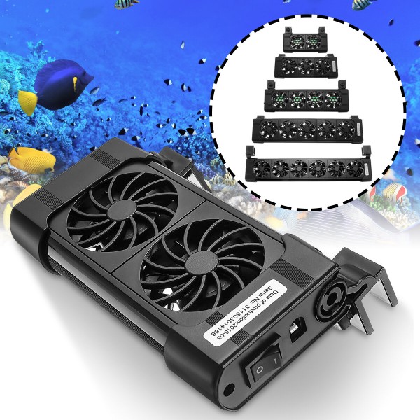 2/3/4/5/6 Head Aquarium Cooling Fan Adjustable Submersible Cooler Fast Cooling Low Noise Angle Adjustable with Safety Net - #6