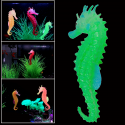 Artificial Aquarium Sea Horse Hippocampus Ornament Tank Fish Jellyfish Decor New - Orange