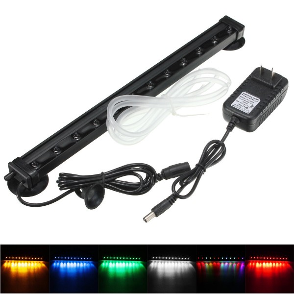 1.5W 32cm 12led with suction cup aquarium tank fish lamp 100-240V - Green