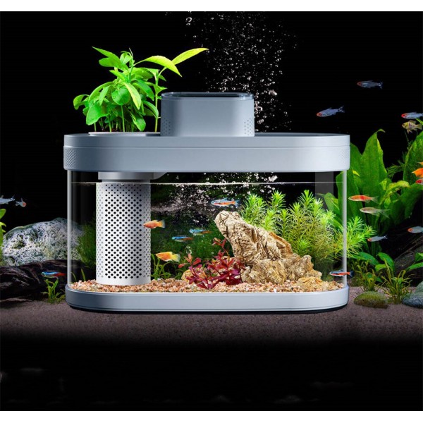 Descriptive Geometry DESGEO C180 9L Aquarium Pro Smart Feeder 7 Colors LED Light Self-Cleaning High Efficiency Filtration Mini A