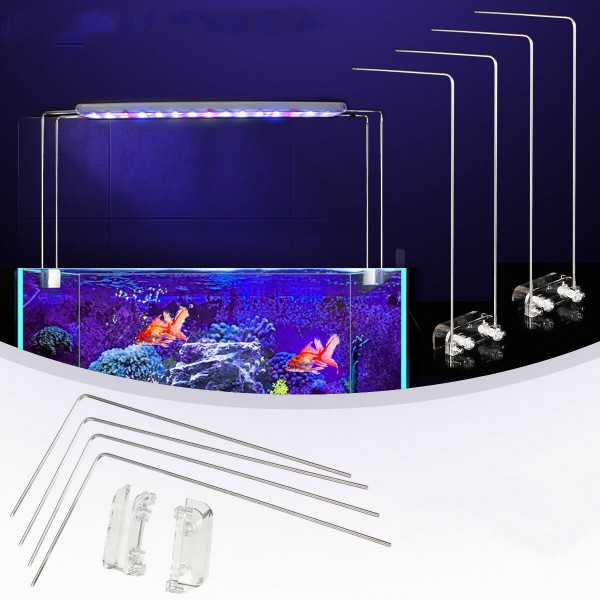 4PCS Stainless Steel Aquarium Stand For Aquatic High LED Light Lamp Tank Holder Bracket Support