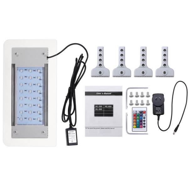 HL-380B With Controller 5050 RGB 260*130*15.5mm 5050 24 smd 5W Apply to 26-42cm tank Fish lamp Clip lamp Aquarium light With Mou