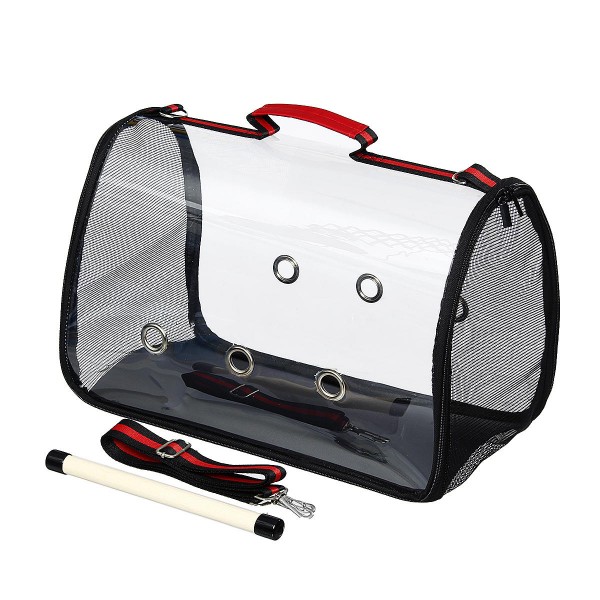 Travel Pet Bag Transparent Pet Parrot Backpack Carrier Bird Cage Wooden Stands House