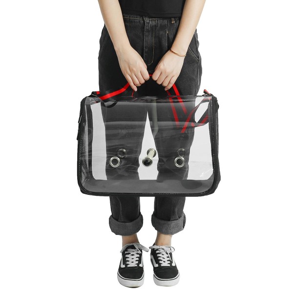 Outdoor Bird Shoulder Bags Portable Parrot Carry Cage Pet Breathable Space Pet Carrier Bag - Black