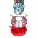 Colorful Hummingbird Pet Feeder Hand Blown Glass Bird Feeder Drinker Water Feeding Bowl for Yard Outdoor Parrot Flower Troughs A