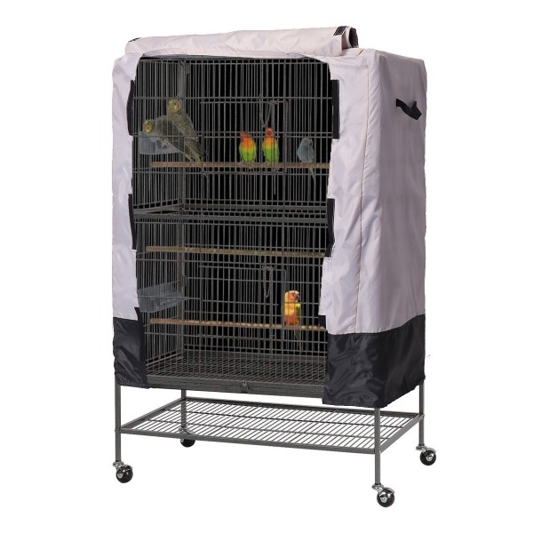 Large Bird Cage Cover, Universal Parrot Cage Protector,Good Night Bird Cage Cloth Cover Pet Supplies - Black