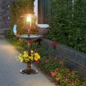Bird Bath Feeder Garden Solar Light Feeding Outdoor Food Station Courtyard Pool Pet Supplies Drinking Bowls Drinker - Blue