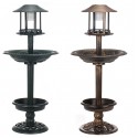 Bird Bath Feeder Garden Solar Light Feeding Outdoor Food Station Courtyard Pool Pet Supplies Drinking Bowls Drinker - Blue
