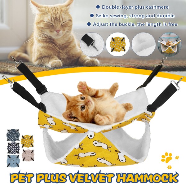 Pet Hammock Double-layer Plush Fleece Soft Winter Warm Hanging Sleeping Bed Small Pets Hamster Squirrel Chinchilla Guinea Pig Rat