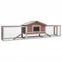   170642 Outdoor Rabbit Hutch Solid Pine &amp; Fir Wood 310x70x87 cm House Pet Supplies Rabbit House Pet Home P