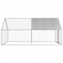   170789 Outdoor Chicken Cage 2.75x4x1.92 m Galvanised Steel Pet Supplies Rabbit House Pet Home Puppy Bedpen Fe