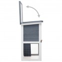   170831 Outdoor Rabbit Hutch 1 Door 90 x 45 x 80 cm Grey Wood Pet Supplies Rabbit House Pet Home Puppy Bedpen 