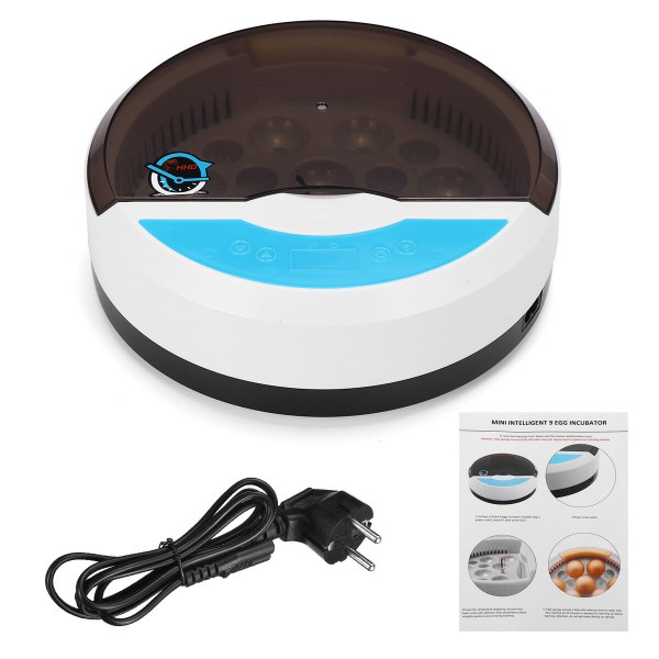 Digital Automatic Incubator 9 Eggs Chicken LED Light Hatcher Turning Temperature Incubator - EU