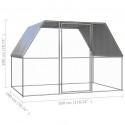 [EU Direct] 150778  Chicken Cage 3x2x2 m Galvanised Steel Pet Supplies Rabbit House Pet Home Puppy Bedpen Fence Playpen