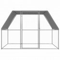 [EU Direct] 150778  Chicken Cage 3x2x2 m Galvanised Steel Pet Supplies Rabbit House Pet Home Puppy Bedpen Fence Playpen