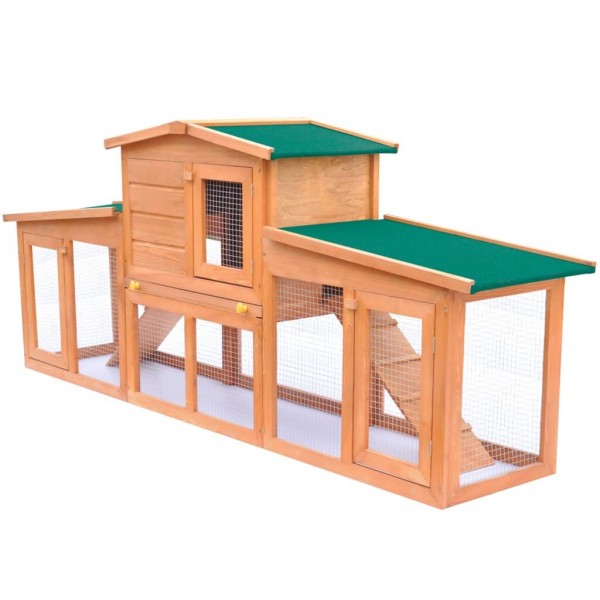  170163  Large Rabbit Hutch Small Animal House Pet Cage with Roofs Wood Pet Supplies Rabbit House Pet Home Pupp