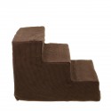 Three-tier Pet Ladder 16*39CM Sponge Steps for Little Dog-Black/Brown - Black.