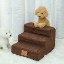 Three-tier Pet Ladder 16*39CM Sponge Steps for Little Dog-Black/Brown - Black.