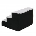 Three-tier Pet Ladder 16*39CM Sponge Steps for Little Dog-Black/Brown - Black.