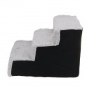 Three-tier Pet Ladder 16*39CM Sponge Steps for Little Dog-Black/Brown - Black.